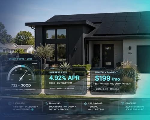 Solar Panel Financing: Credit Requirements, Rates & Monthly Payments in 2026